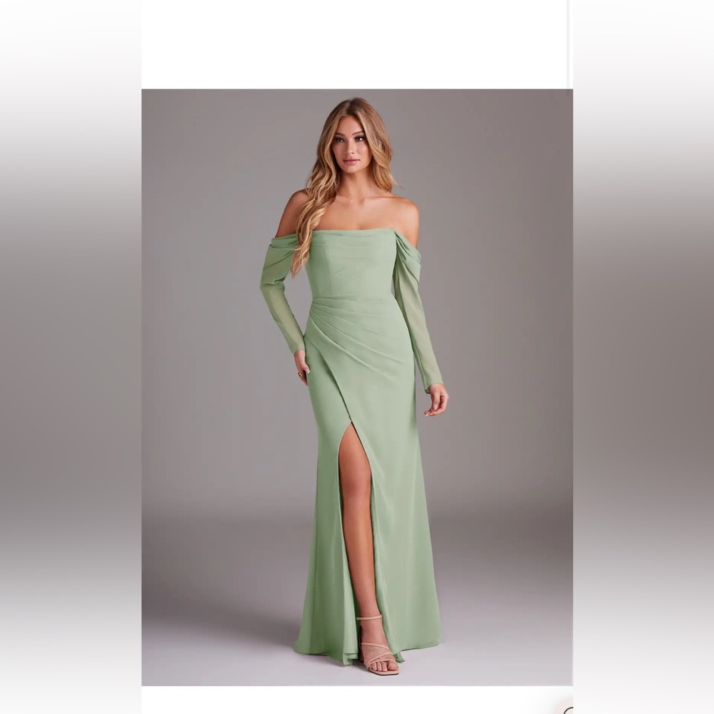 Azazie Bridesmaid Hallie Dress Dusty Sage New in bag, new with tags